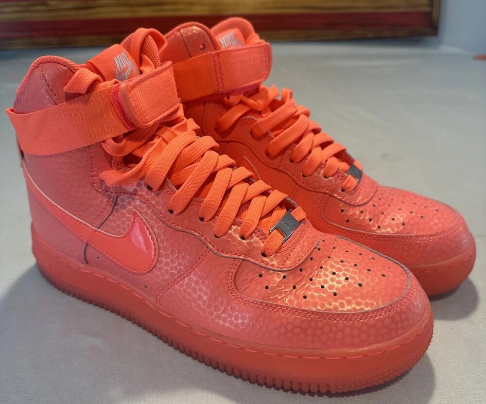 Nike Air Force 1 Women’s Hig Strap Premium Hot Lava Pink Sz 10 654440-800 2014